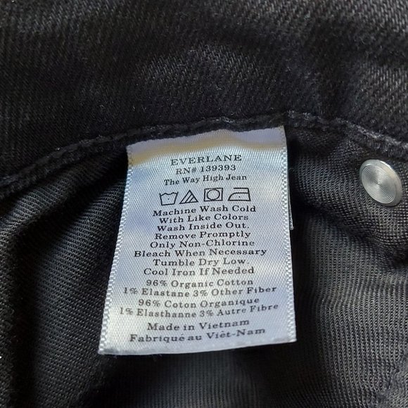 Everlane The Way High Jean Size 27 High Waisted Rigid Organic Cotton Button Fly - Picture 11 of 12